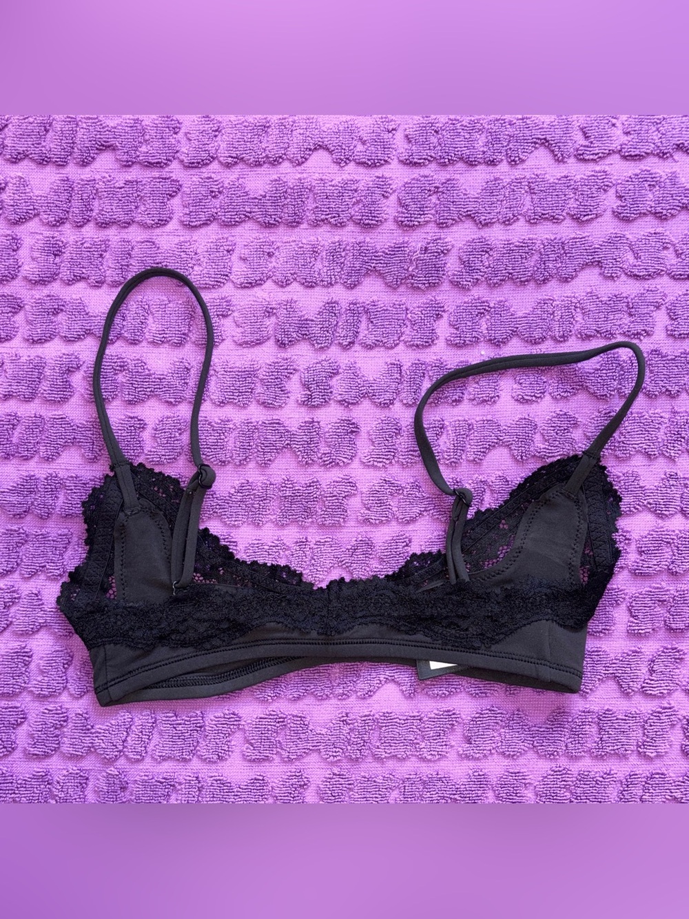 ♟️ SKIMS Fits Everybody Lace Bralette | XXS| Onyx | NWT - Picture 3 of 5